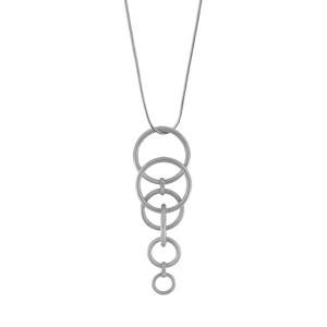 Dansk Smykkekunst: Tabitha Multi, Rhodium Colour Ion Plt 90Cm Adjustable Necklace