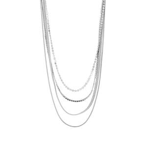 Dansk Smykkekunst: Indian Rain Rhodium Colour Ion Plt 100Cm Adjustable Necklace