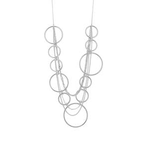 Infinity Long Multi Rhodium Ion Plated 90Cm Adjustable Necklace