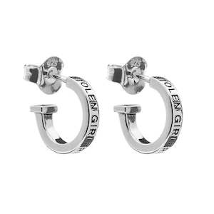 Stolen Girlfriends Club Sterling Silver Clean Logo Hoops