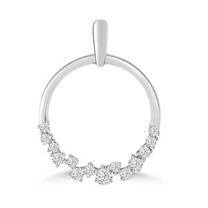 Diamond Rings: 9ct White Gold 0.16Ct HI/I1 Diamond Pendant