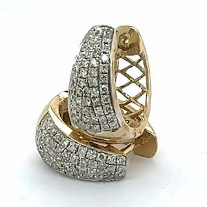 9ct Yellow Gold Diamond Huggies Earrings 0.50ct