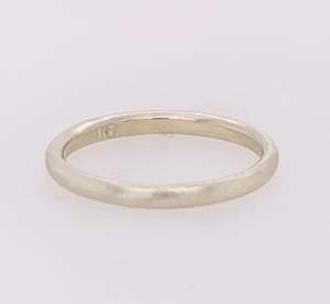 9ct White Gold Satin Wedder 2.2mm Half Round