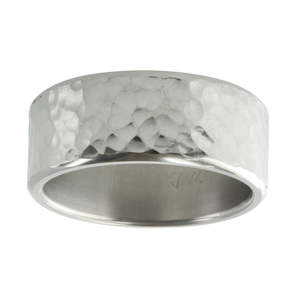 Wedding Rings For Him: Titanium Wedder Flat Hammered Band