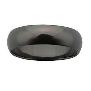 Black Zirconium Band Half Round Polished 6mm
