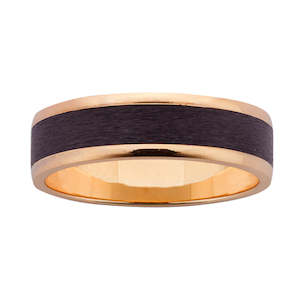 Wedding Rings For Him: 9Ct Rose Gold & Zirconium Band
