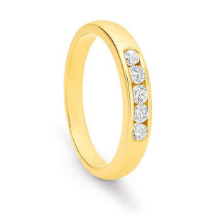 9ct Yellow Gold Channel Set Diamond Ring