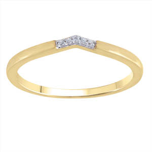 Anniversary Rings: 9ct Yellow Gold Diamond Curved Ring