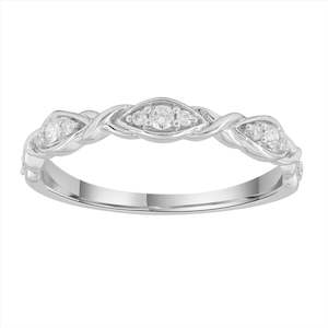 Anniversary Rings: 9ct White Gold 0.10Ct HI/I1 Diamond Ring