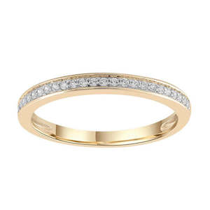 Anniversary Rings: 9ct Yellow Gold Diamond Bead Set Channel Band
