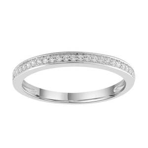 9ct White Gold Diamond Bead Set Band