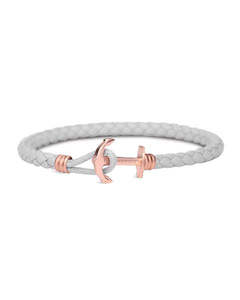 Paul Hewitt Rose Gold Anchor Grey Bracelet