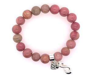 Rhodonite Stretchy Bracelet 10mm Beads.