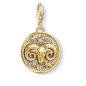 Charm Club Engraved Aries Zodiac