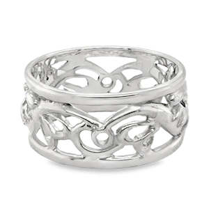 Whenua: Sterling Silver Taniwha Ring (Size U) WHENUA