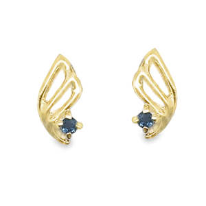 Earrings: Earrings 9ct Yellow Gold Sapphire