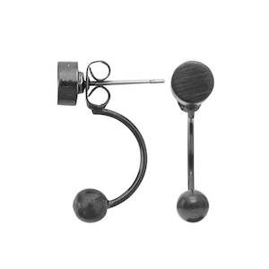Dansk Smykkekunst: Vanity Hematite Ball 2Cm Earrings
