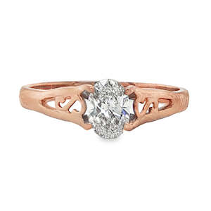 9ct Rose Gold 0.42ct Oval Lab Grown Diamond Ring F/VVS2