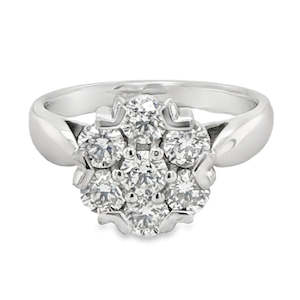 Fishers Collection: 18Ct White Gold Diamond Ring 1.06ct Total Diamond Weight
