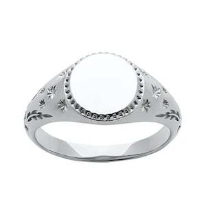 Karen Walker: Karen Walker Society Signet Ring Stg Silver