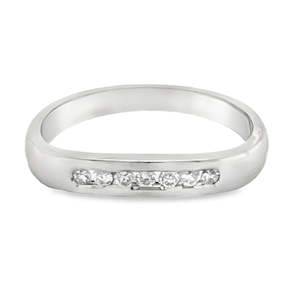 18Ct White Gold Diamond Channel Set Curved Eternity Ring