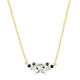 9ct Yellow Gold 0.08Ct HI/I1 Diamond Aquamarine Necklace 40-50Cm