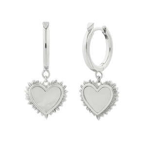 Flaming Mother-of-Pearl Hoop Earrings Sterling Silver