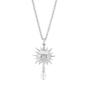 Karen Walker: Sun Necklace with 5mm Teardrop Freshwater Pearl