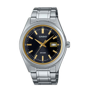 Watches: Casio Mens Analogue,50 Metre Water Resistant, Stainless Steel Strap