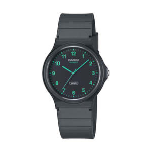 Watches: Casio Analogue, Black Resin Band, Water Resistant