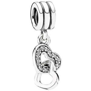 Gifts Under 100: Locking Hearts Stg With Cz Hanging Charm