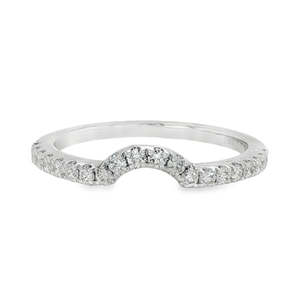 Wedding Rings For Her: 18ct White Gold Lab Grown Diamonds 0.27ct Shaped Wedding Ring