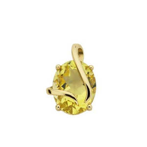 9ct Yellow Gold Lemon Quartz Pendant on Chain