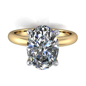 Fishers Collection: Oval Hidden Halo Engagement Ring – Yellow Gold