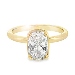 Fishers Collection: DOMINIQUE - 18ct Yellow Gold 2.01ct Rectangular Cushion Cut Lab Grown Diamond Ring