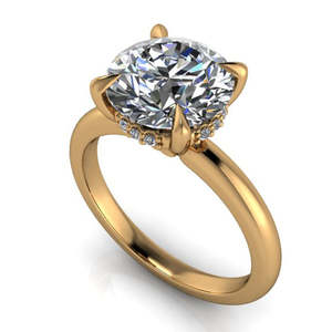 Madeleine - 18ct Yellow Gold 3.00ct Lab Grown Diamond Ring with Hidden Halo