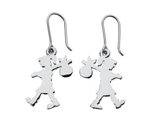 Karen Walker: Sterling Silver Runaway Girl Drop Earrings
