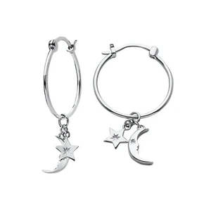 Karen Walker: Karen Walker Moon & Star Charm Hoop Earrings