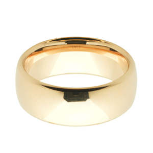 Wedding Rings For Him: Deluxe Weight 9ct Yellow Gold Gents 8mm Polished Wedding Band
