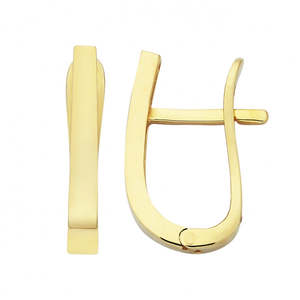 Earrings: 9ct Yellow Gold Plain Taper Flat U-Shape Huggie Earrings