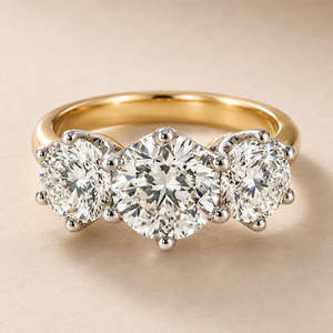 Fishers Collection: Alessandra Three Stone Natural Diamond Ring – 4.02ct