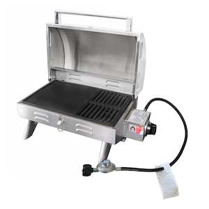 BBQs: Kiwi Sizzler Solid Top 316 S/S BBQ With Flame Failure Device