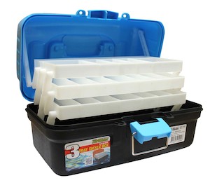 Tackle Boxes & Bags: Pro Hunter Three Tray Tackle Box - Blue