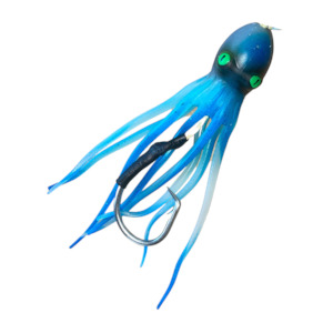 Skirt and hook kits: Glowbite Crazy Eyes Octo Rubber - Blue