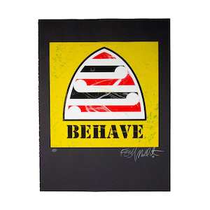 Weston Frizzell: "Yellow behave" limited edition AP screen print by Weston Frizzell