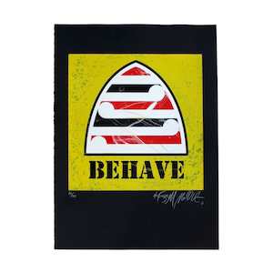 Behave (Yellow) - Limited Edition Screenprint by Weston Frizzell