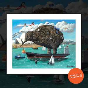 Frank Gordon 99 Premium Prints: 'Kiwi Invasion' signed art print by Frank Gordon (Perfectly Imperfect) FR-M