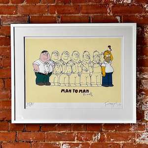 Marketplace: "Man to Man" framed art print by Dick Frizzell