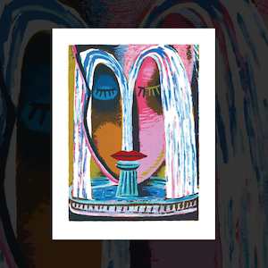 “Love Flows from Kisses” art print by Dick Frizzell