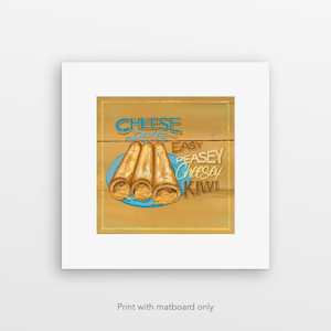 "Cheese Rolls " pre-matted print by Jason Kelly